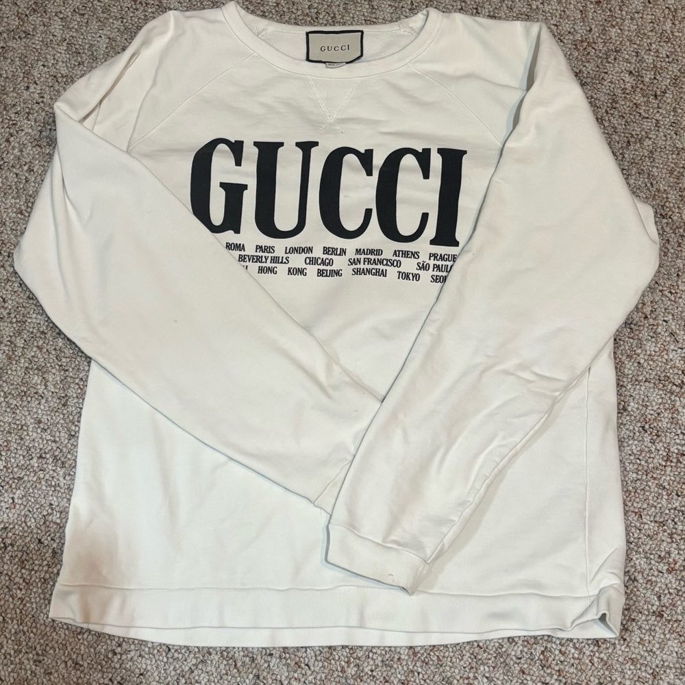 Gucci Cream Logo Sweatshirt